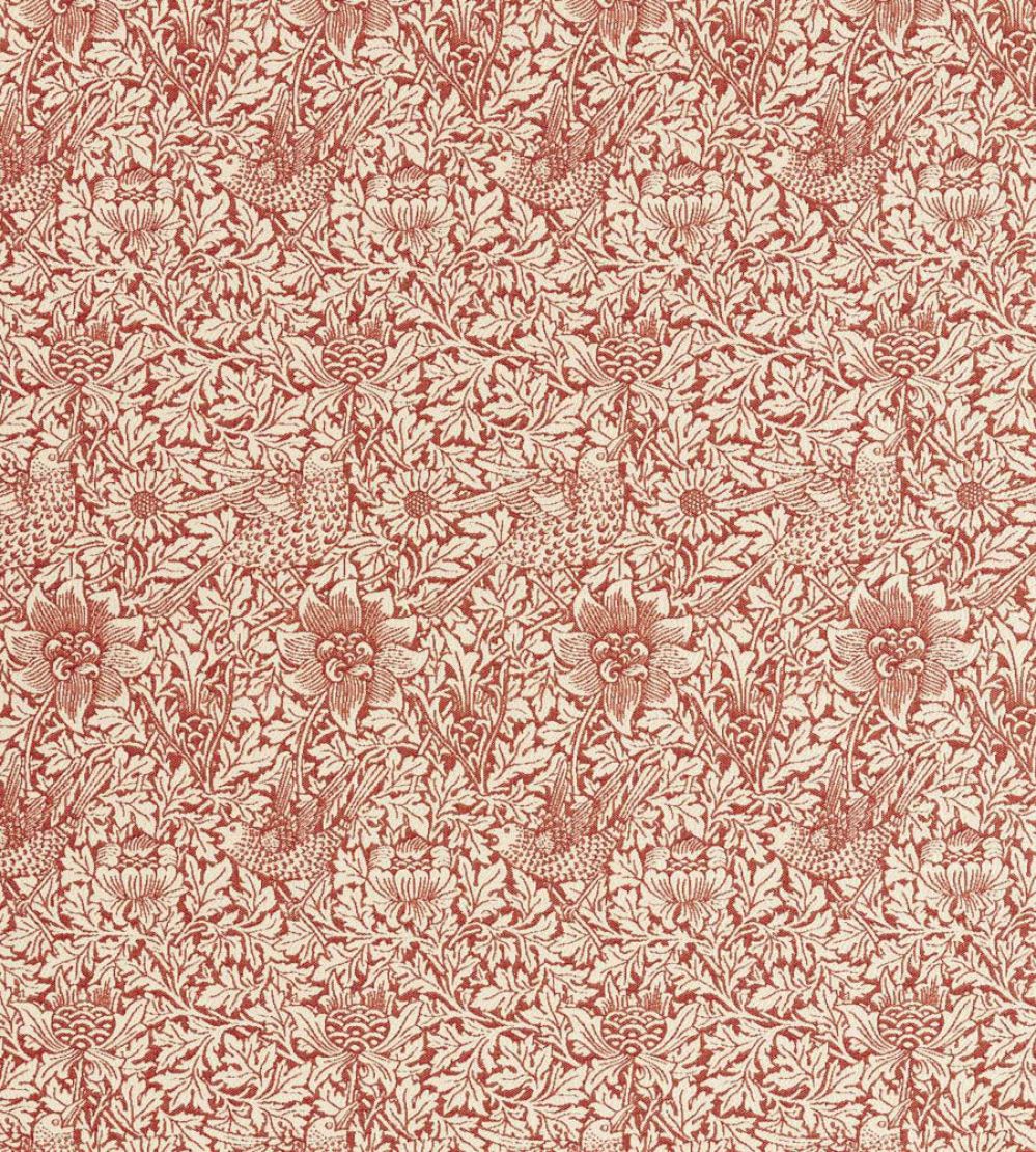 Bird & Anemone Weave Outdoor Fabric by Morris & Co Rose