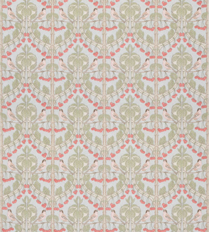 Birds & Cherries Cotton Fabric by GP & J Baker Soft Blue