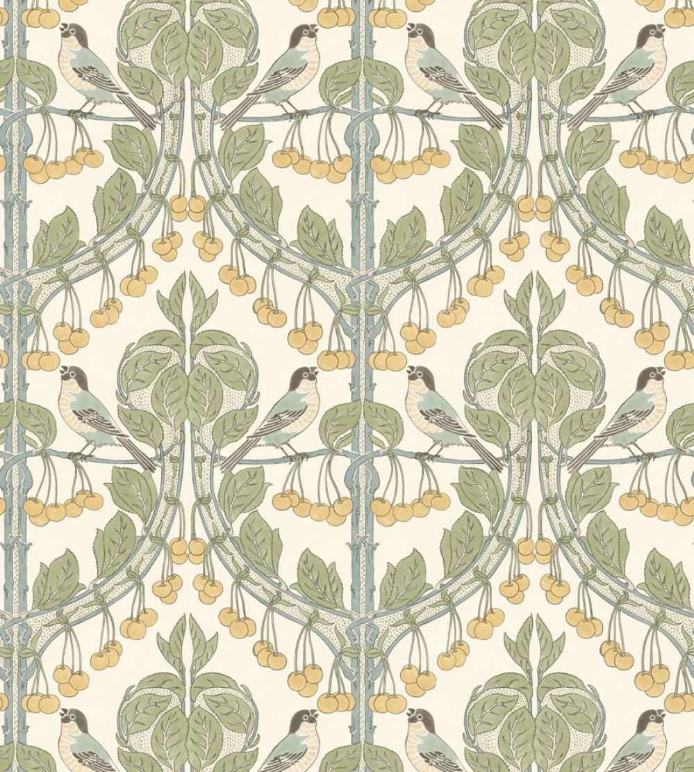 Birds & Cherries Wallpaper by GP & J Baker Aqua