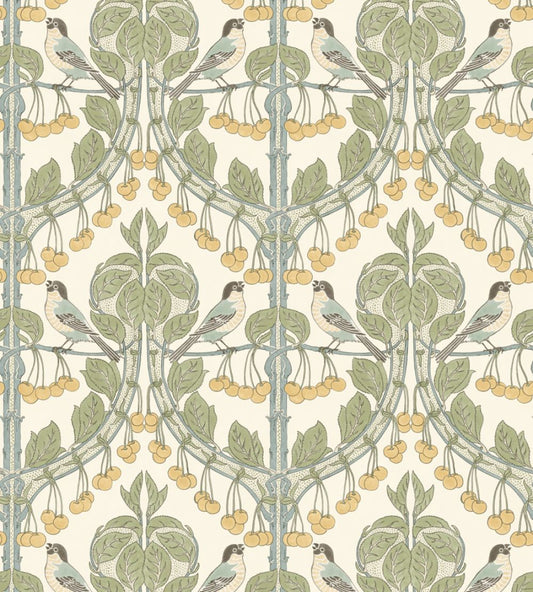 Birds & Cherries Wallpaper by GP & J Baker Aqua