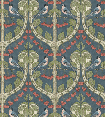 Birds & Cherries Wallpaper by GP & J Baker Indigo