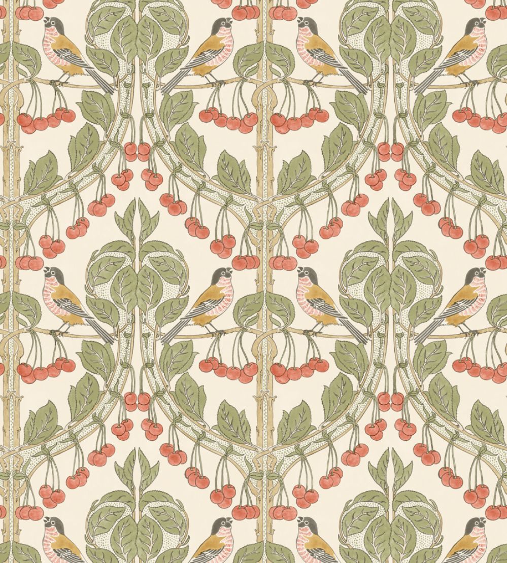 Birds & Cherries Wallpaper by GP & J Baker Red/Green