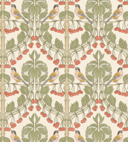 Birds & Cherries Wallpaper by GP & J Baker Red/Green