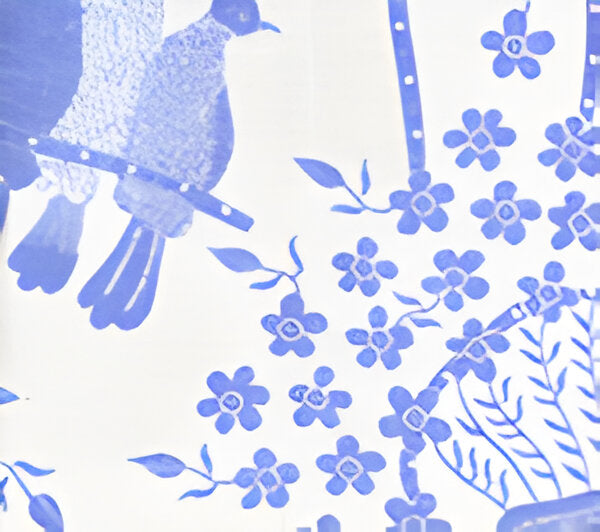 Birds II China Blue fabric by China Seas
