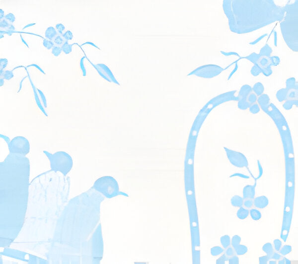 Birds II New Blue fabric by China Seas
