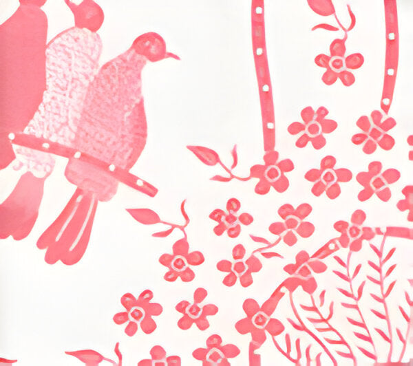 Birds II Pink fabric by China Seas