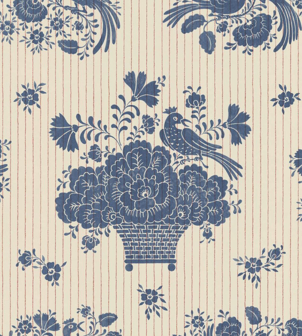 Birds Nest Wallpaper by Langelid Von Bromssen Ink Blue