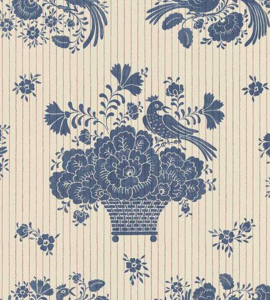 Birds Nest Wallpaper by Langelid Von Bromssen Ink Blue