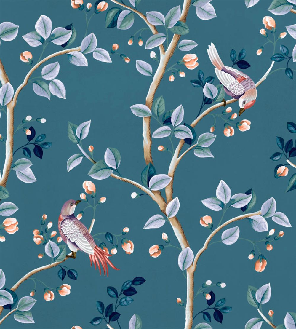 Birds Prosperity Wallpaper by Coordonne Sapphire