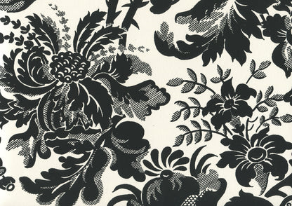 Des Gardes Black on Off White wallpaper by Quadrille