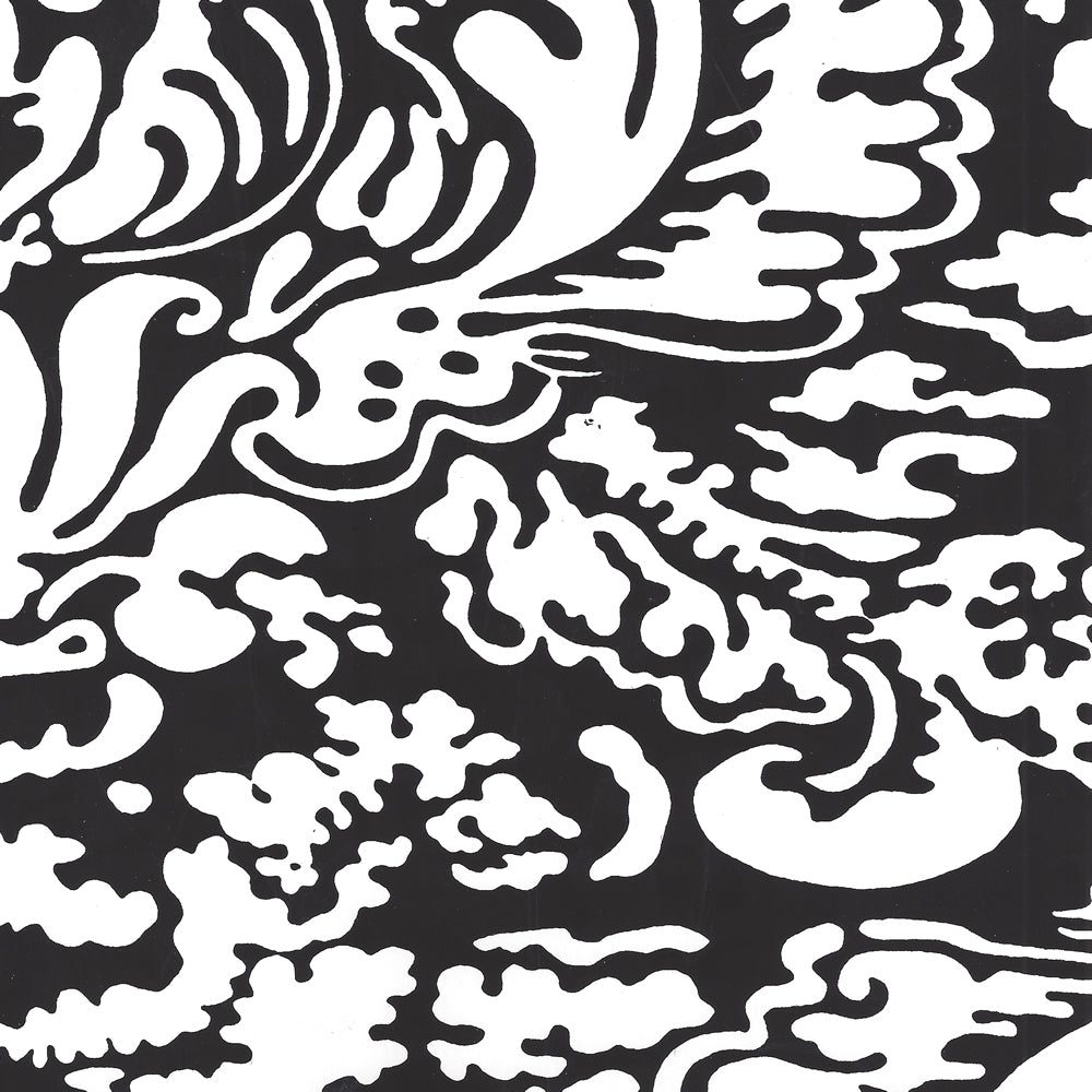 San Marco Reverse Black on White wallpaper by China Seas
