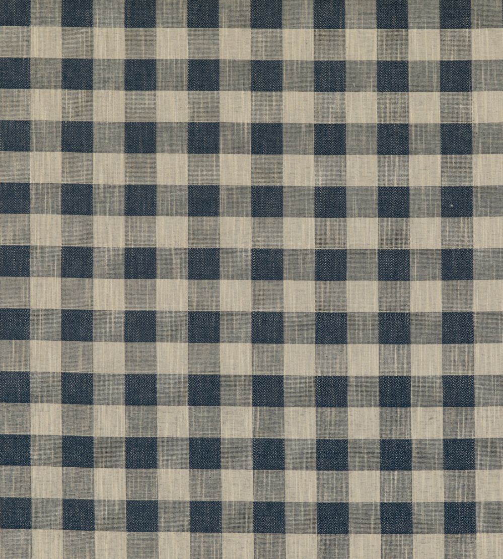 Block Check Fabric by Baker Lifestyle Indigo