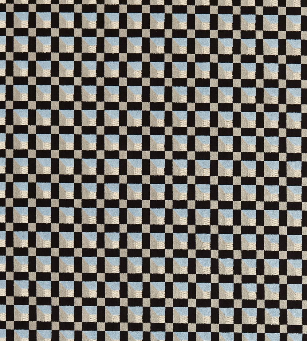 Blocks Fabric by Harlequin Cornflower / Black Earth / Sketched
