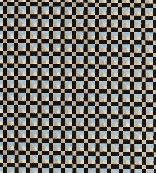 Blocks Fabric by Harlequin Cornflower / Black Earth / Sketched