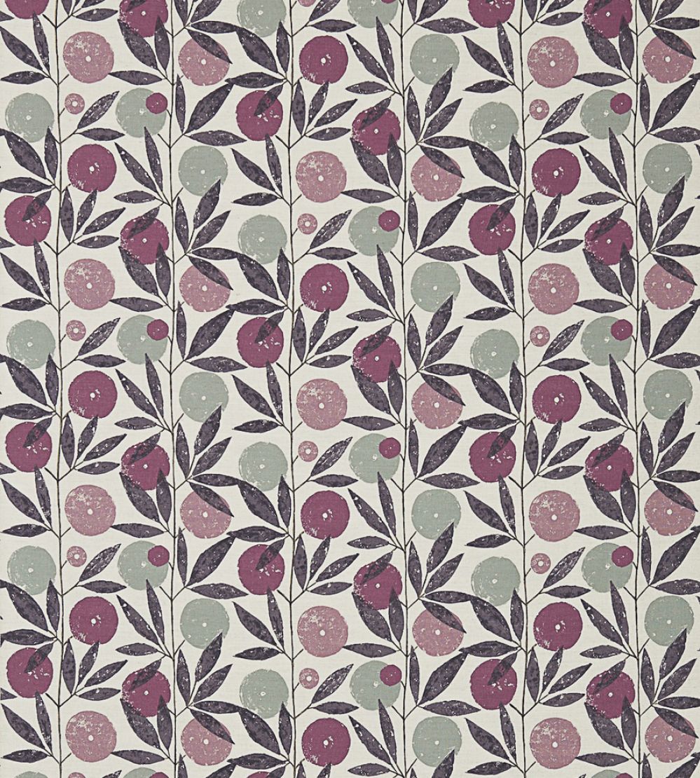 Blomma Fabric by Scion Heather / Damson / Stone