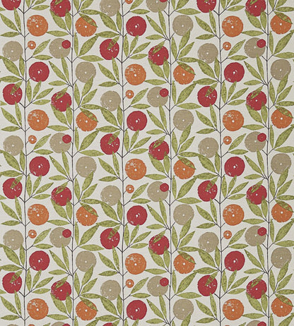 Blomma Fabric by Scion Tangerine / Chilli / Citrus