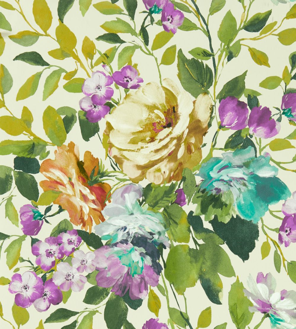 Bloom Wallpaper by Clarke & Clarke Amethyst