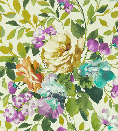 Bloom Wallpaper by Clarke & Clarke Amethyst