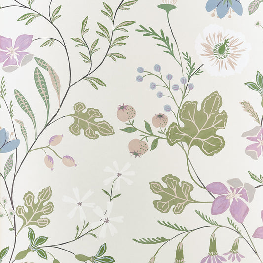 Bloom Wallpaper by Thibaut in Lilac (T14623)
