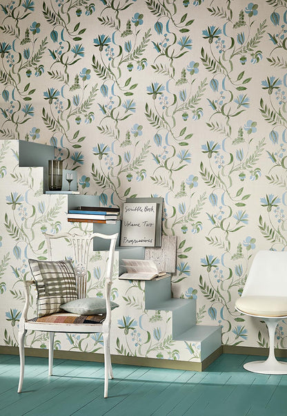 Bloomer Wallpaper by Pierre Frey shown in a room setting (view 1)