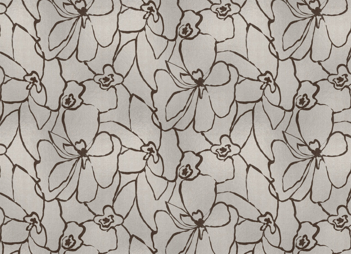 Blooming mural by Coordonné in Copper, flat pattern view