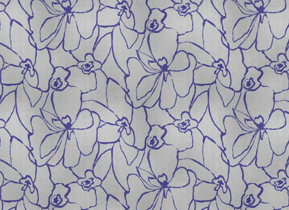 Blooming mural by Coordonné in Silver, flat pattern view