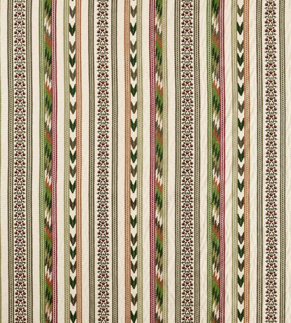 Bloomsbury Stripe Fabric by Morris & Co Forest/Madder