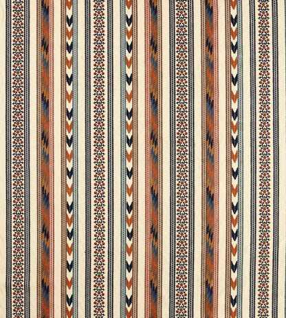 Bloomsbury Stripe Fabric by Morris & Co Russet/Indigo