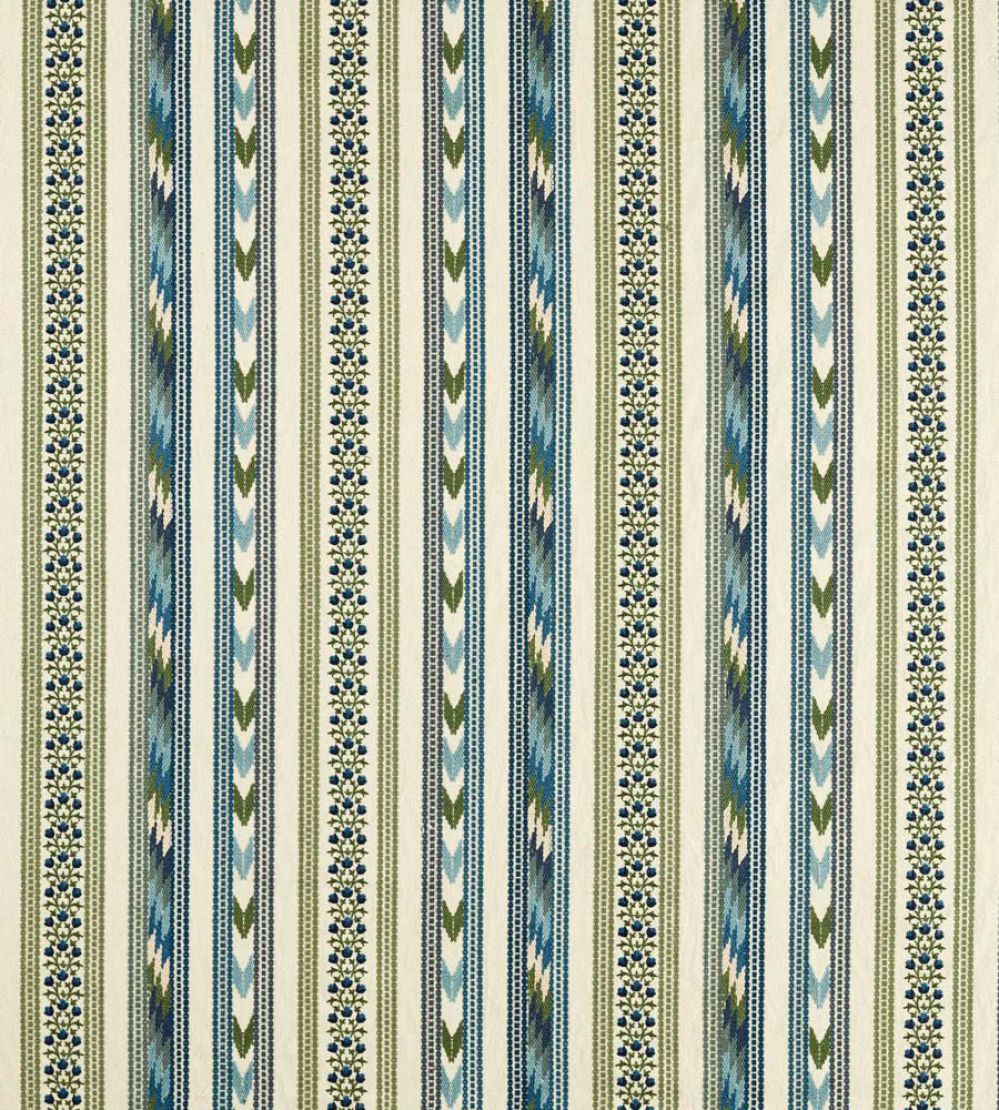 Bloomsbury Stripe Fabric by Morris & Co Woad/Thyme