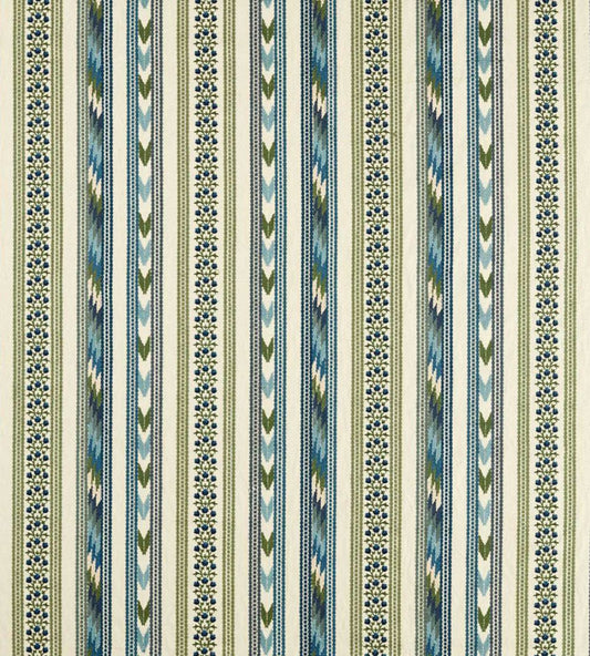 Bloomsbury Stripe Fabric by Morris & Co Woad/Thyme
