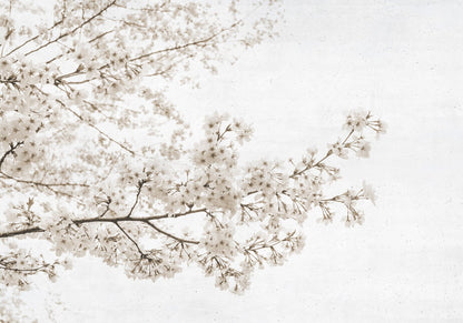 Blossom mural by Coordonné in Almond Tree Grey, flat pattern view