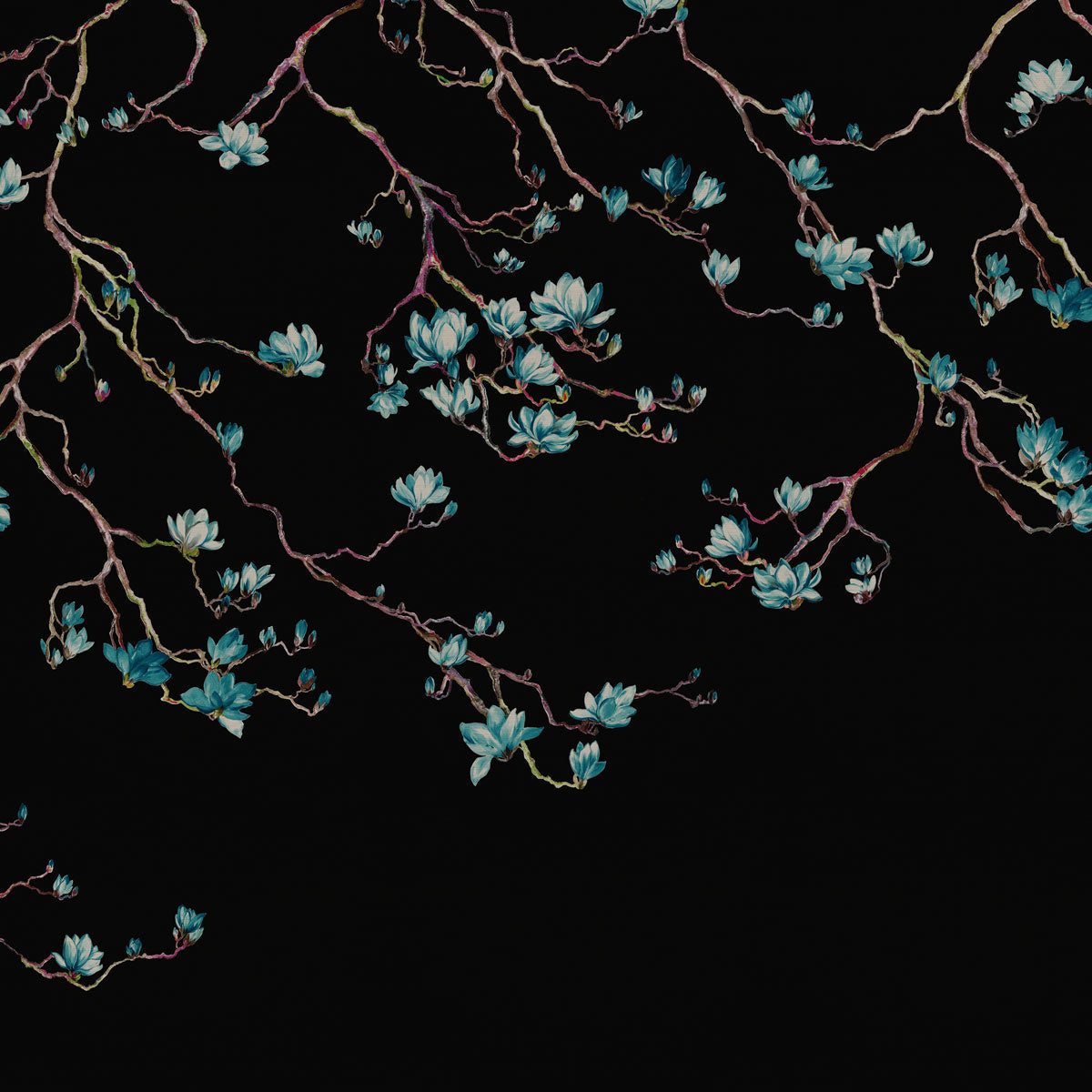 Blossom Mural by Phillip Jeffries in Multicolor Midnight (PJ 6406)