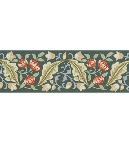 Bluebell & Peony Border Wallpaper by Morris & Co Bayleaf/Manilla