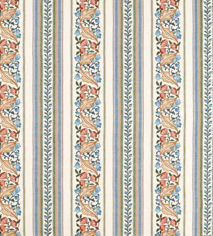 Bluebell & Peony Embroidery Fabric by Morris & Co Rose/Woad