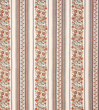 Bluebell & Peony Embroidery Fabric by Morris & Co Russet/Forest