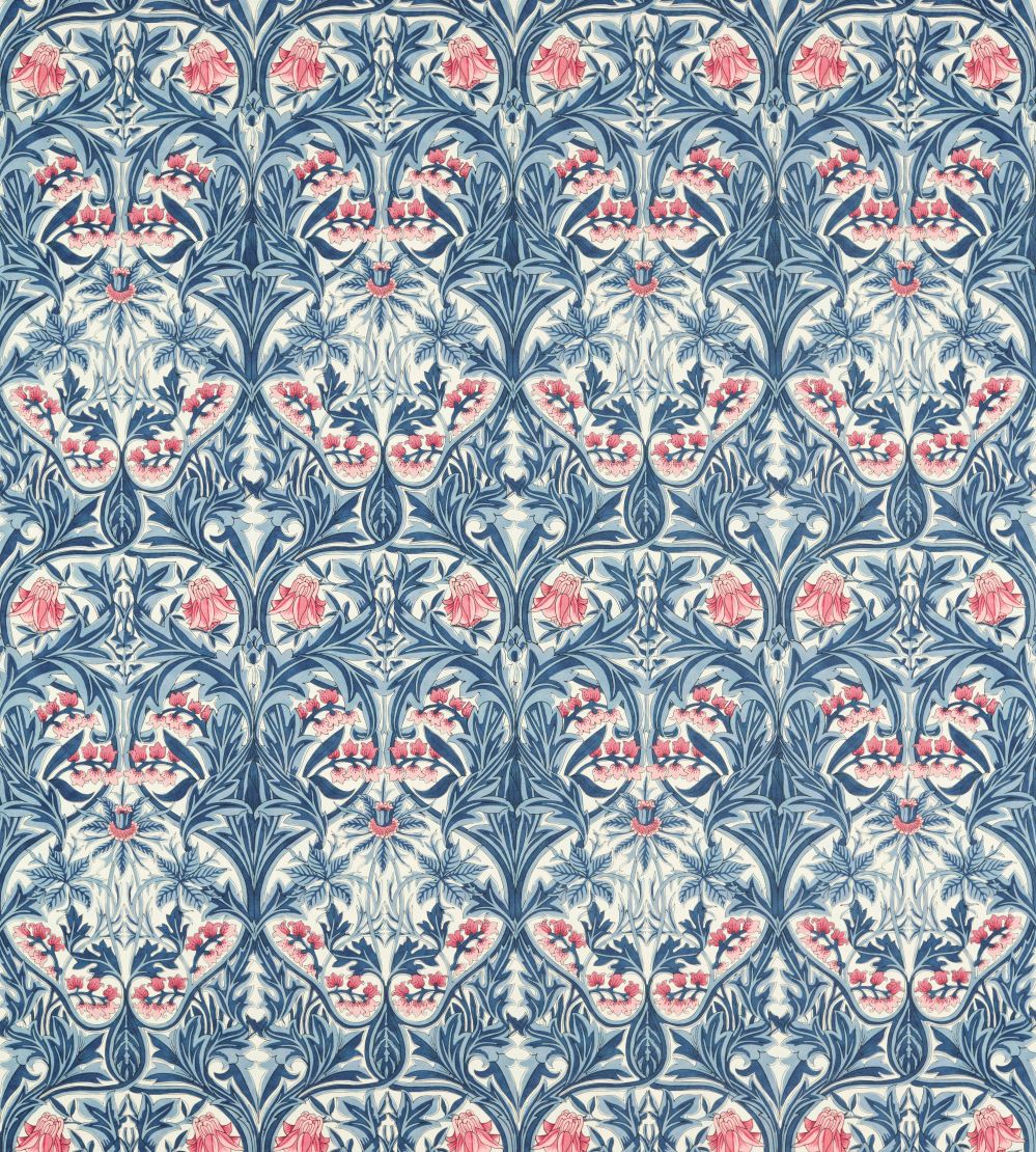 Bluebell Fabric by Morris & Co Indigo/Rose