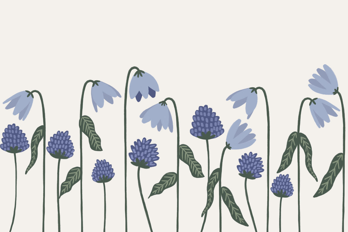 Bluebell Cream mural by Hovia