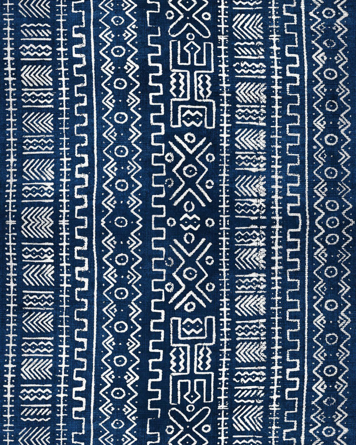 Bogolanfini Blue, White wallpaper by MINDTHEGAP