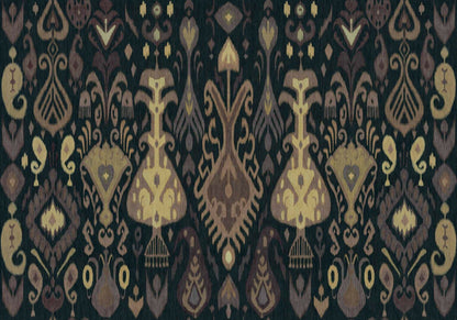 Boho mural by Coordonné in Black, flat pattern view