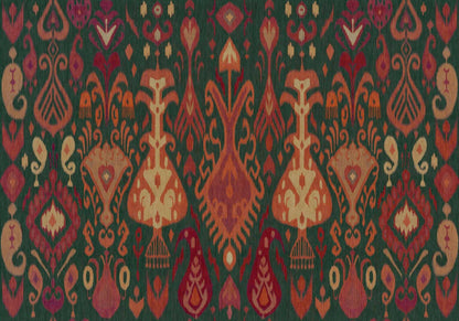 Boho mural by Coordonné in Green, flat pattern view