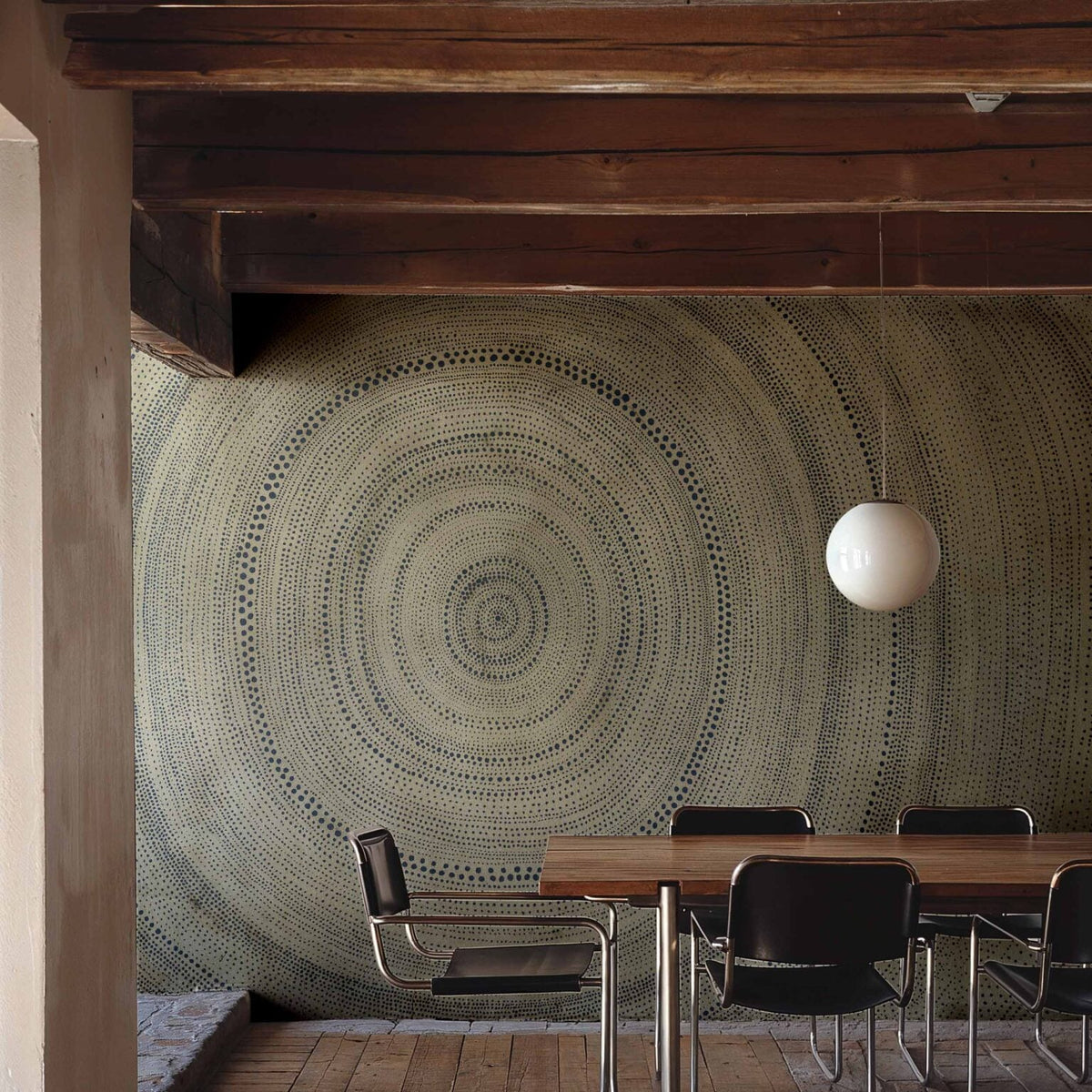 Bois mural by Coordonné in Silver, shown in a styled room