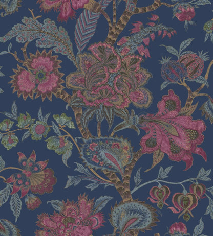 Bombay Fabric by Arley House Navy