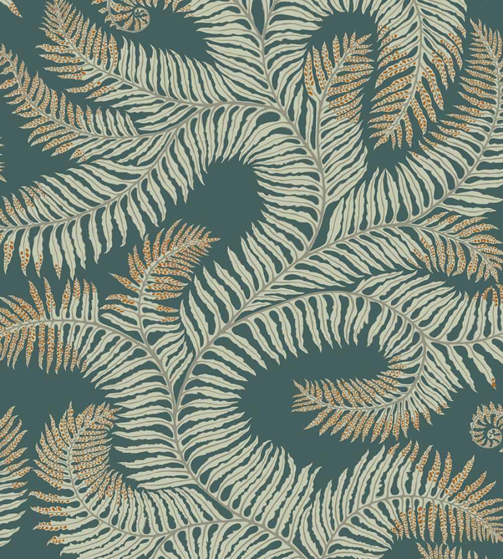 Bombe's Fernery Wallpaper by Josephine Munsey Teal