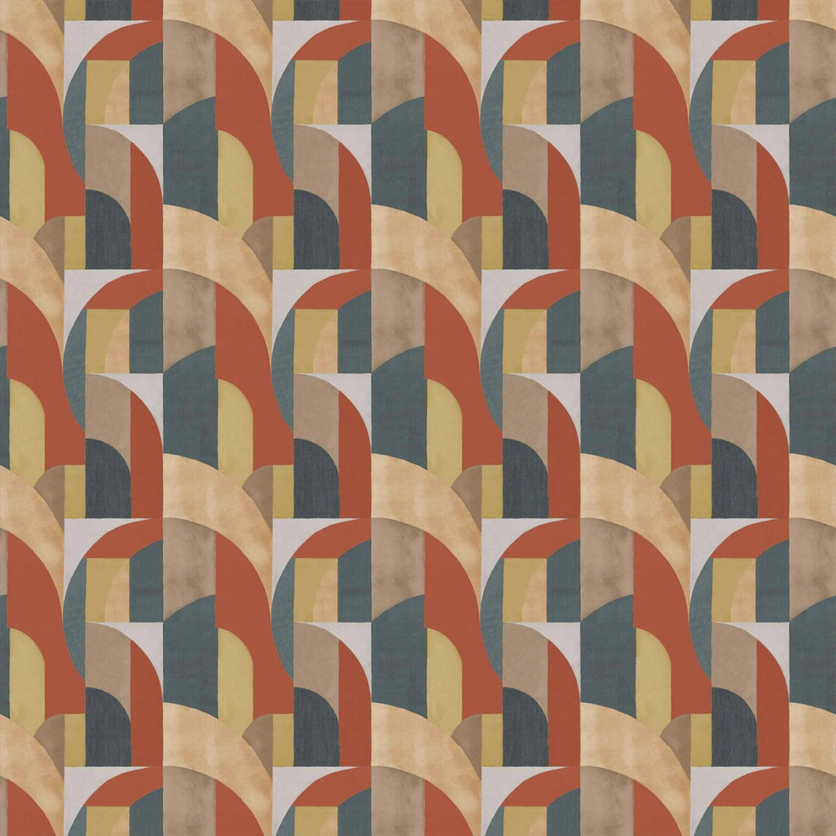 Bongo fabric by Coordonné in Terracota, flat pattern view