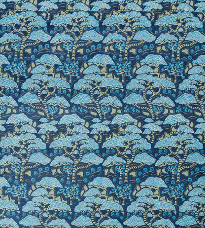 Bonsai & Gingko Fabric by Sanderson Blue