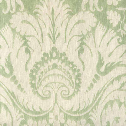 Borghese Background French Green on Taj Ecru fabric by Quadrille