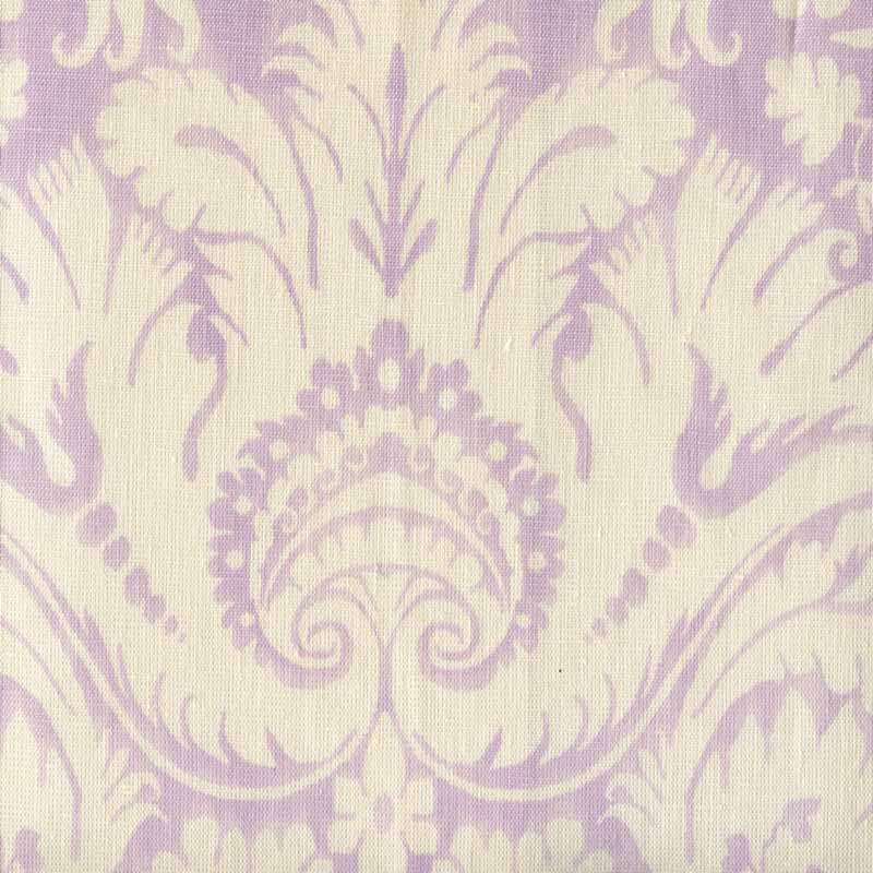 Borghese Background Lavender on Taj Ecru fabric by Quadrille