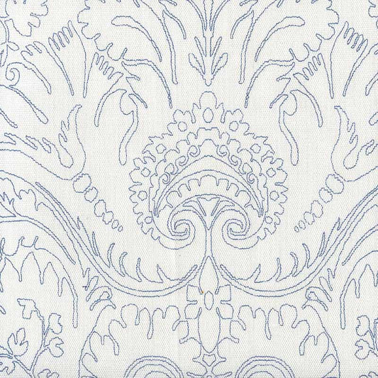 Borghese Outline Navy fabric by Quadrille