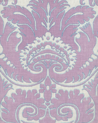 Borghese Two Color Pale Lavender Turquoise Outline fabric by Quadrille