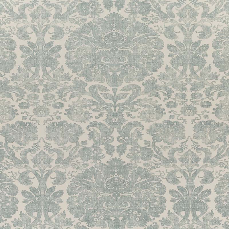 Borghese Two Color Small Scale Windsor Blue fabric by Quadrille